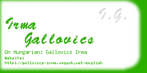 irma gallovics business card